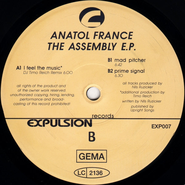 Anatol France : The Assembly E.P. (12", EP)