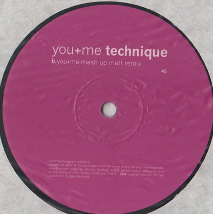 Technique : You + Me (12")