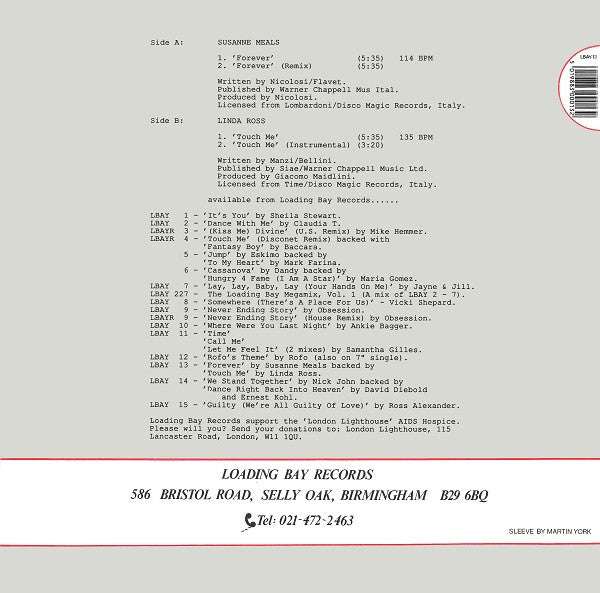 Susanne Meals / Linda Ross : Forever / Touch Me (12")