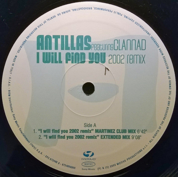 Antillas : I Will Find You (2002 Remix) (12")