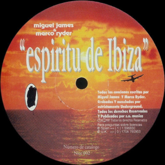 Miguel James* & Marco Ryder* : Espiritu De Ibiza (12")