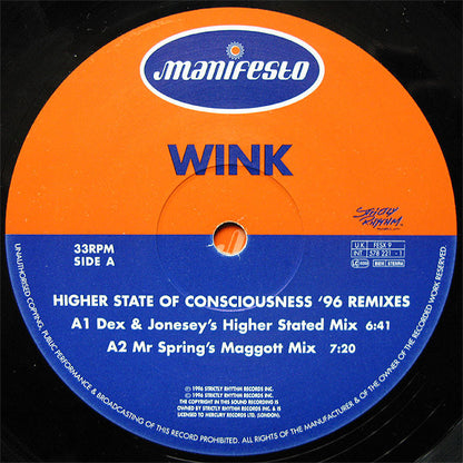 Wink* : Higher State Of Consciousness ('96 Remixes) (12", M/Print)
