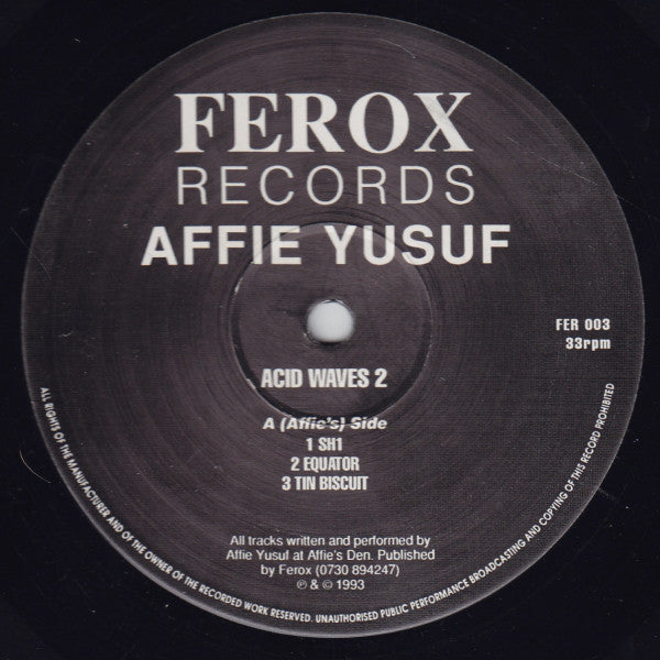 Affie Yusuf : Acid Waves 2 (12")