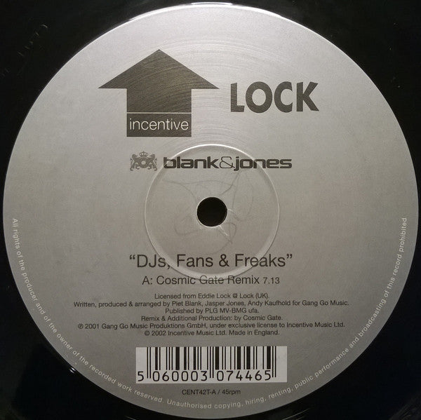 Blank & Jones : DJs, Fans & Freaks (Includes Cosmic Gate & Marco V Remixes) (12")