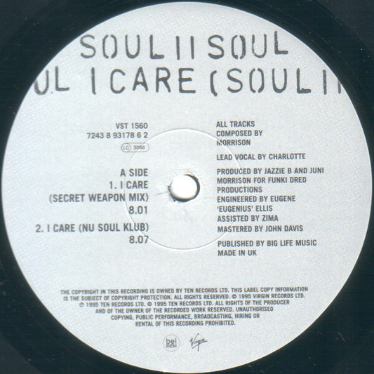 Soul II Soul : I Care (Soul II Soul) (12")