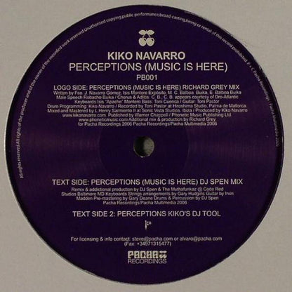 Kiko Navarro : Perceptions (Music Is Here) (12")