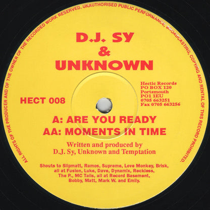 D.J. Sy & Unknown* : Are You Ready / Moments In Time (12")