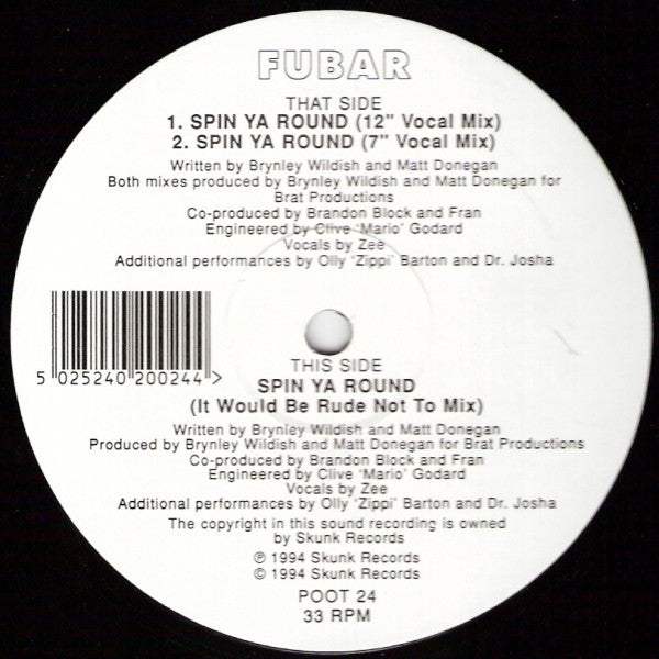 FUBAR* : Spin Ya Round (12")