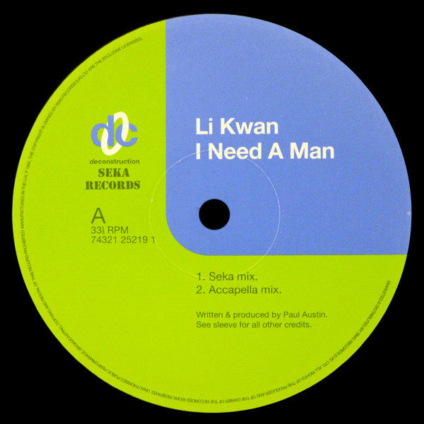 Li Kwan : I Need A Man (12")