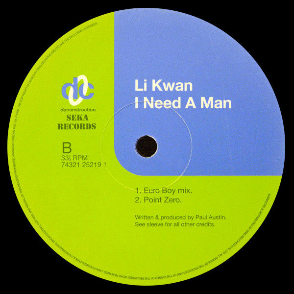 Li Kwan : I Need A Man (12")