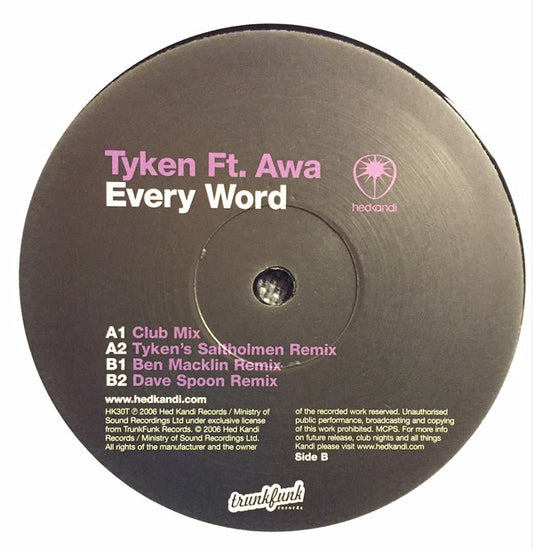 Tyken Ft. Awa (4) : Every Word (12")
