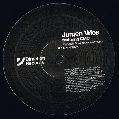 Jurgen Vries Featuring CMC (2) : The Opera Song (Brave New World) (2x12", Promo)
