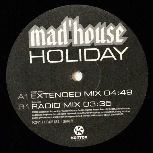 Mad'house : Holiday (12", Maxi)