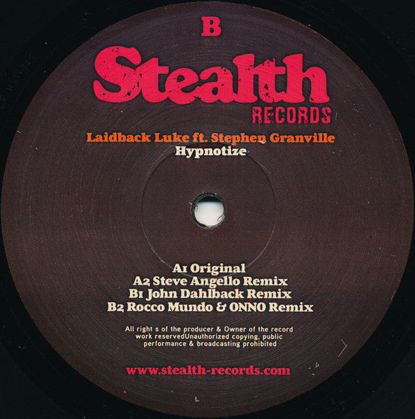 Laidback Luke Ft. Stephen Granville : Hypnotize (12")