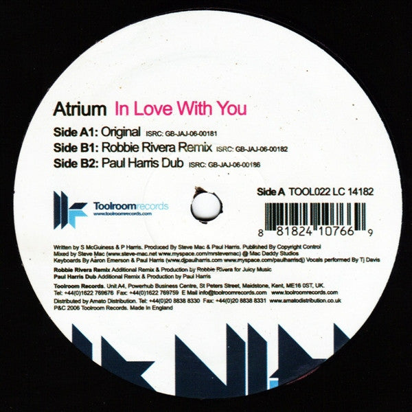 Atrium (3) : In Love With You (12")