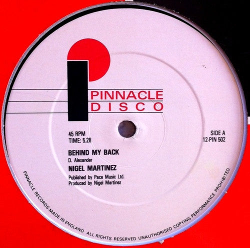 Nigel Martinez : Behind My Back / Doin' It (12", Single)