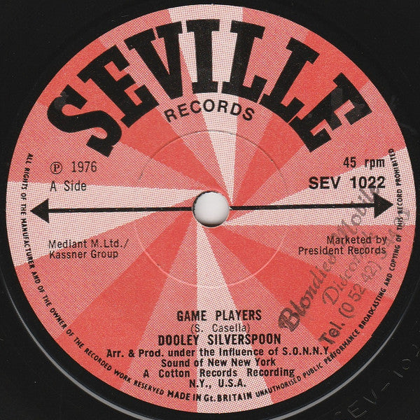 Dooley Silverspoon : Game Players (7", Single, Sol)