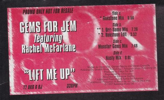 Gems For Jem Featuring Rachel McFarlane : Lift Me Up (2x12", Promo)