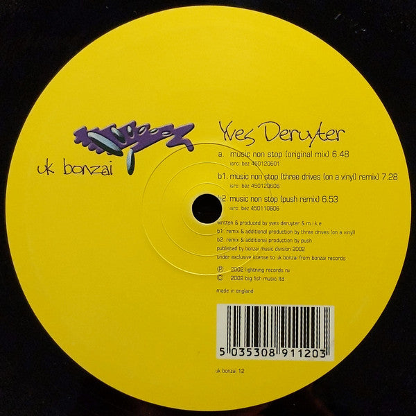 Yves Deruyter : Music Non Stop (12")