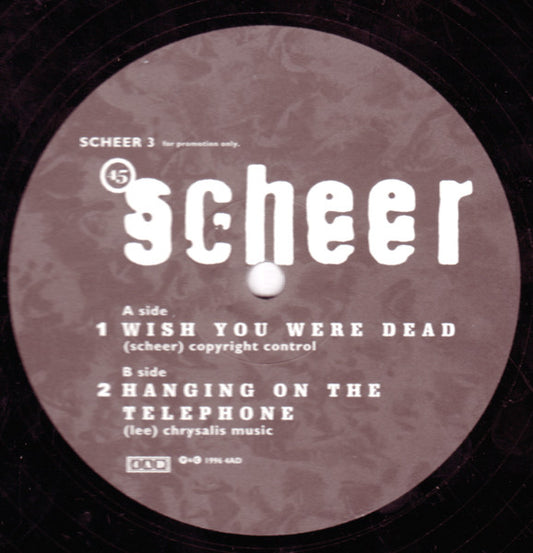 Scheer : Wish You Were Dead (12", Promo)