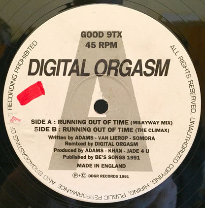 Digital Orgasm : Running Out Of Time (Remix) (12")