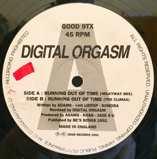 Digital Orgasm : Running Out Of Time (Remix) (12")