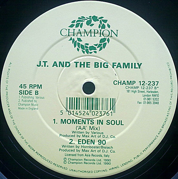 J.T. And The Big Family : Moments In Soul (12", Single, Dam)