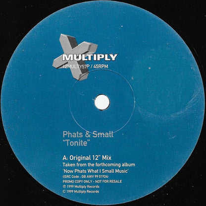 Phats & Small : Tonite (12", Promo)