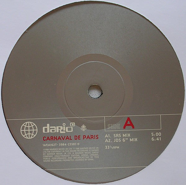 Dario G : Carnaval De Paris (12", Single)