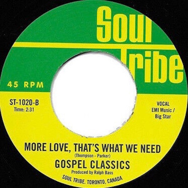 The Valentinos* / Gospel Classics* : Sweeter Than The Day Before / More Love, That's What We Need (7", Single)