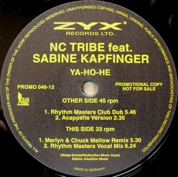 NC Tribe : Ya-Ho-He (12", Promo)