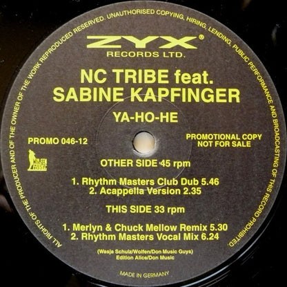 NC Tribe : Ya-Ho-He (12", Promo)