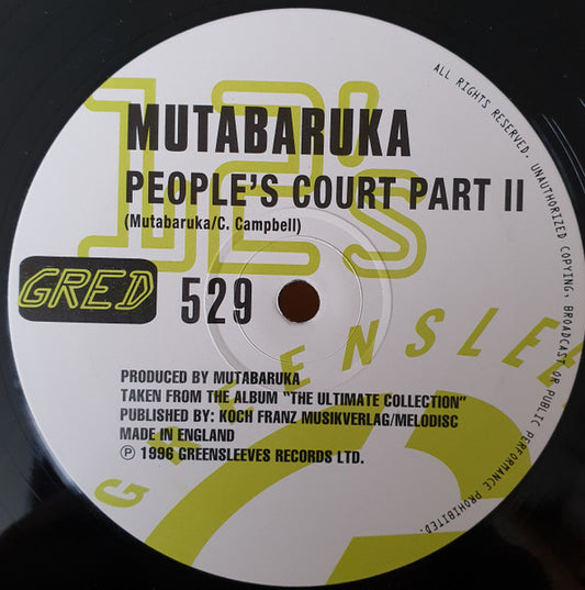 Mutabaruka : People's Court (12", Single)