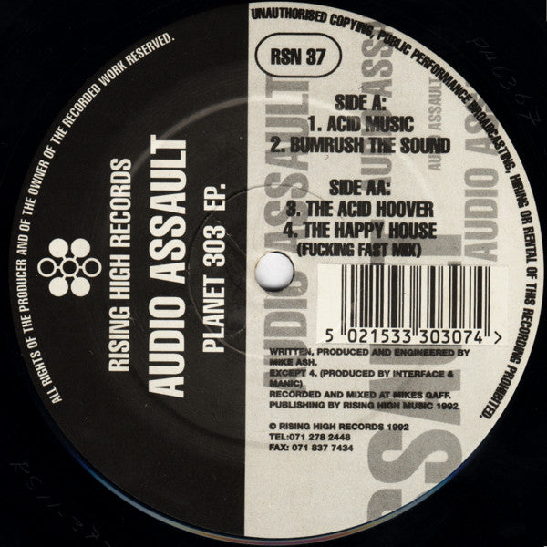 Audio Assault : Planet 303 EP. (12", EP)