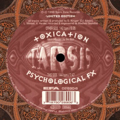 Tarsis : Toxication / Psychological FX (12", Ltd)