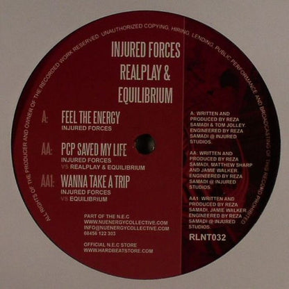 Injured Forces / Realplay & Equilibrium (9) / Injured Forces Vs Equilibrium (9) : Feel The Energy / PCP Saved My Life / Wanna Take A Trip (12")