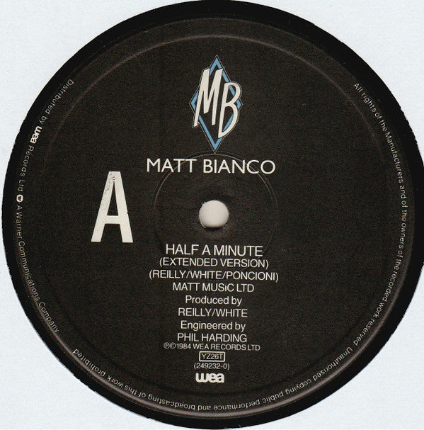 Matt Bianco : Half A Minute (12", Single)