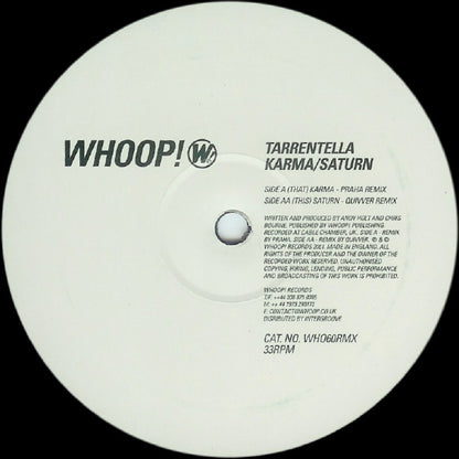 Tarrentella : Karma / Saturn (Remixes) (12")