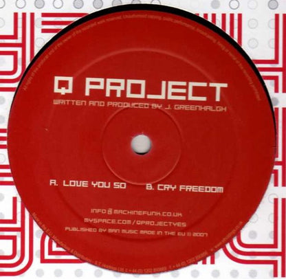 Q Project : Love You So / Cry Freedom (12")