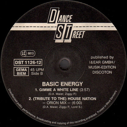 Basic Energy : (Tribute To The) House Nation (12")