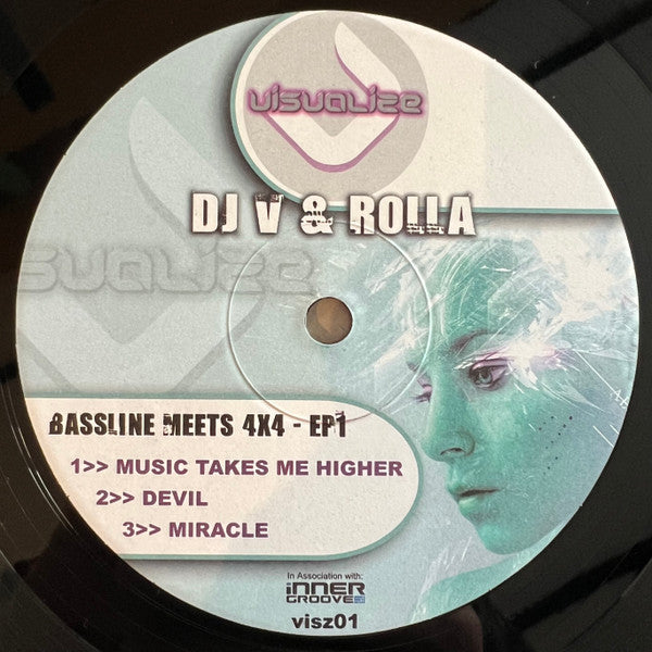 DJ V (3) & Rolla (2) : Bassline Meets 4x4 EP 1 (12", EP)