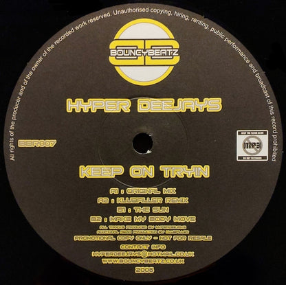 Hyper Deejays : Keep On Tryin (12", Promo)