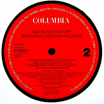 C + C Music Factory Featuring Freedom Williams : Things That Make You Go Hmmm... (12", Single)