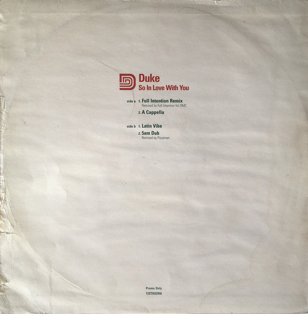 Duke : So In Love With You (12", Promo)