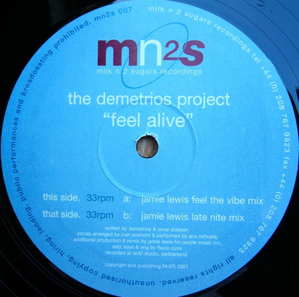 The Demetrios Project : Feel Alive (The Jamie Lewis Mixes) (12")